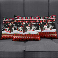 Monaco Christmas Pillow Cover with Santa Claus Sports Car Snowflakes and Luxury Holiday - Wonder Print Shop