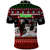 Monaco Christmas Polo Shirt with Santa Claus Sports Car Snowflakes and Luxury Holiday - Wonder Print Shop