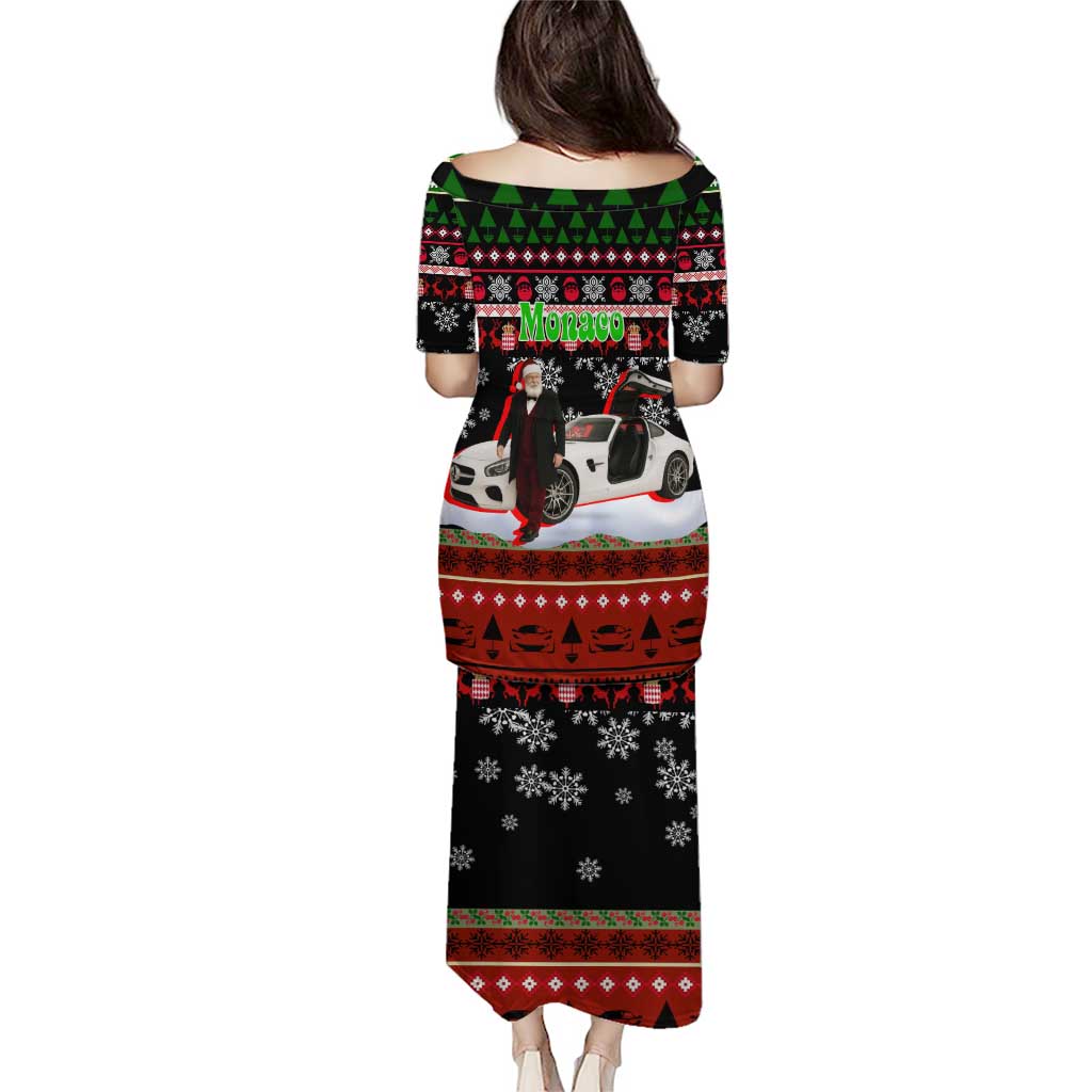 Monaco Christmas Puletasi with Santa Claus Sports Car Snowflakes and Luxury Holiday - Wonder Print Shop