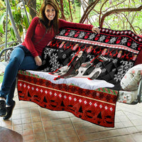Monaco Christmas Quilt with Santa Claus Sports Car Snowflakes and Luxury Holiday - Wonder Print Shop