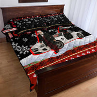 Monaco Christmas Quilt Bed Set with Santa Claus Sports Car Snowflakes and Luxury Holiday - Wonder Print Shop