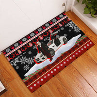 Monaco Christmas Rubber Doormat with Santa Claus Sports Car Snowflakes and Luxury Holiday - Wonder Print Shop