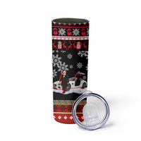 Monaco Christmas Skinny Tumbler with Santa Claus Sports Car Snowflakes and Luxury Holiday - Wonder Print Shop
