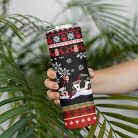 Monaco Christmas Skinny Tumbler with Santa Claus Sports Car Snowflakes and Luxury Holiday - Wonder Print Shop