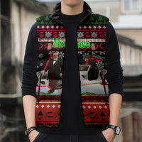 Monaco Christmas Sleeveless Puffer Jacket with Santa Claus Sports Car Snowflakes and Luxury Holiday - Wonder Print Shop