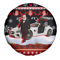 Monaco Christmas Spare Tire Cover with Santa Claus Sports Car Snowflakes and Luxury Holiday - Wonder Print Shop