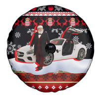 Monaco Christmas Spare Tire Cover with Santa Claus Sports Car Snowflakes and Luxury Holiday - Wonder Print Shop