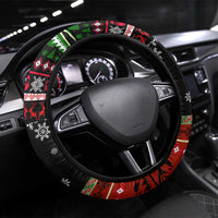 Monaco Christmas Steering Wheel Cover with Santa Claus Sports Car Snowflakes and Luxury Holiday - Wonder Print Shop