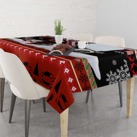 Monaco Christmas Tablecloth with Santa Claus Sports Car Snowflakes and Luxury Holiday - Wonder Print Shop