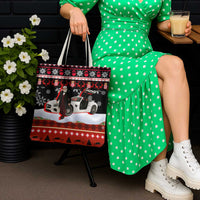 Monaco Christmas Tote Bag with Santa Claus Sports Car Snowflakes and Luxury Holiday - Wonder Print Shop