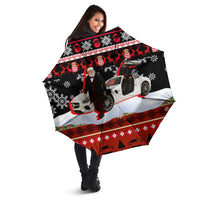 Monaco Christmas Umbrella with Santa Claus Sports Car Snowflakes and Luxury Holiday - Wonder Print Shop