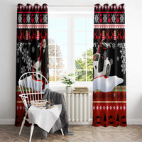 Monaco Christmas Window Curtain with Santa Claus Sports Car Snowflakes and Luxury Holiday - Wonder Print Shop
