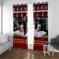 Monaco Christmas Window Curtain with Santa Claus Sports Car Snowflakes and Luxury Holiday - Wonder Print Shop