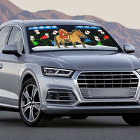 Mongolia Christmas Auto Sun Shade with Santa Riding Horse Snowmen Yurts and Winter Holiday - Wonder Print Shop