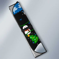 Mongolia Christmas Auto Sun Shade with Santa Riding Horse Snowmen Yurts and Winter Holiday - Wonder Print Shop
