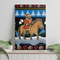 Mongolia Christmas Canvas Wall Art with Santa Riding Horse Snowmen Yurts and Winter Holiday - Wonder Print Shop