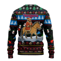 Mongolia Christmas Ugly Christmas Sweater with Santa Riding Horse Snowmen Yurts and Winter Holiday - Wonder Print Shop