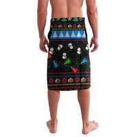 Mongolia Christmas Lavalava with Santa Riding Horse Snowmen Yurts and Winter Holiday - Wonder Print Shop