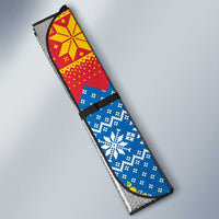 Mongolia Christmas Auto Sun Shade with Santa Sheep Christmas Trees and Snowflake - Wonder Print Shop