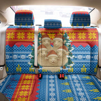 Mongolia Christmas Back Car Seat Cover with Santa Sheep Christmas Trees and Snowflake - Wonder Print Shop