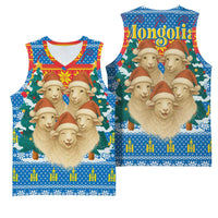 Mongolia Christmas Basketball Jersey with Santa Sheep Christmas Trees and Snowflake - Wonder Print Shop