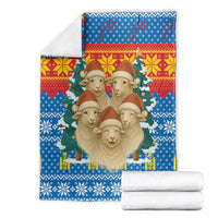 Mongolia Christmas Blanket with Santa Sheep Christmas Trees and Snowflake - Wonder Print Shop
