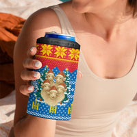 Mongolia Christmas 4 in 1 Can Cooler Tumbler with Santa Sheep Christmas Trees and Snowflake - Wonder Print Shop