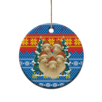 Mongolia Christmas Ceramic Ornament with Santa Sheep Christmas Trees and Snowflake - Wonder Print Shop