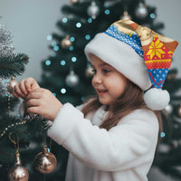 Mongolia Christmas Santa Hat with Santa Sheep Christmas Trees and Snowflake - Wonder Print Shop