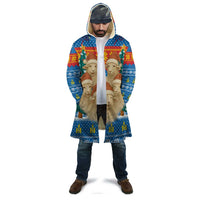 Mongolia Christmas Cloak with Santa Sheep Christmas Trees and Snowflake - Wonder Print Shop