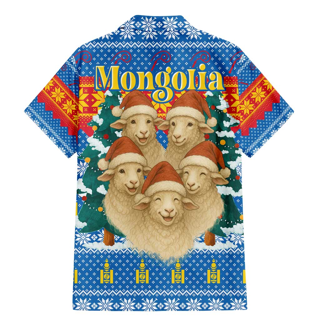 Mongolia Christmas Family Matching Mermaid Dress and Hawaiian Shirt with Santa Sheep Christmas Trees and Snowflake - Wonder Print Shop