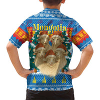 Mongolia Christmas Family Matching Summer Maxi Dress and Hawaiian Shirt with Santa Sheep Christmas Trees and Snowflake - Wonder Print Shop