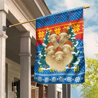 Mongolia Christmas Garden Flag with Santa Sheep Christmas Trees and Snowflake - Wonder Print Shop