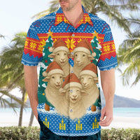 Mongolia Christmas Hawaiian Shirt with Santa Sheep Christmas Trees and Snowflake - Wonder Print Shop