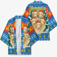 Mongolia Christmas Kimono with Santa Sheep Christmas Trees and Snowflake - Wonder Print Shop