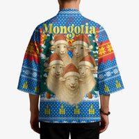 Mongolia Christmas Kimono with Santa Sheep Christmas Trees and Snowflake - Wonder Print Shop