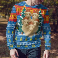 Mongolia Christmas Ugly Christmas Sweater with Santa Sheep Christmas Trees and Snowflake - Wonder Print Shop