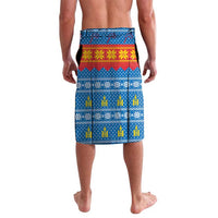 Mongolia Christmas Lavalava with Santa Sheep Christmas Trees and Snowflake - Wonder Print Shop