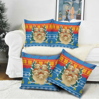 Mongolia Christmas Pillow Cover with Santa Sheep Christmas Trees and Snowflake - Wonder Print Shop