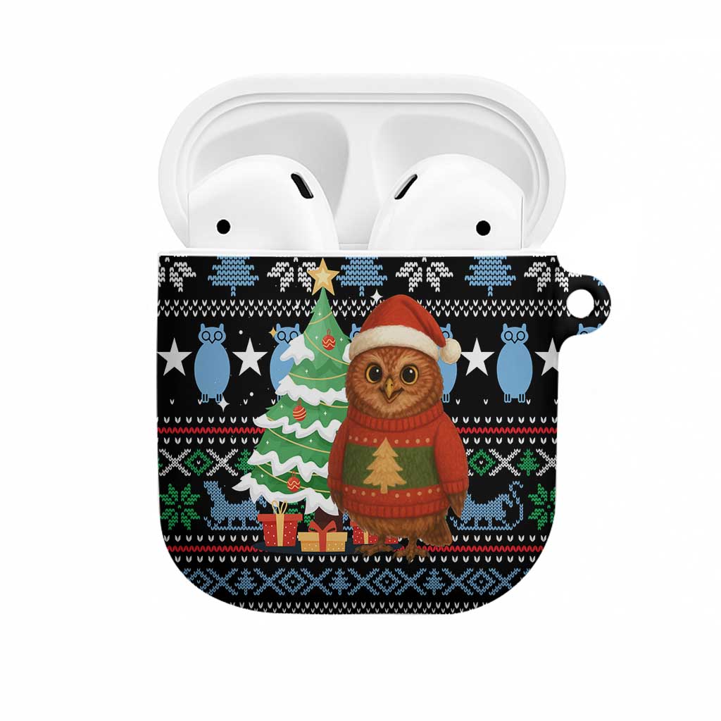 Micronesia Christmas AirPods Case with Santa Owl Christmas Tree Gifts and Snowflake - Wonder Print Shop