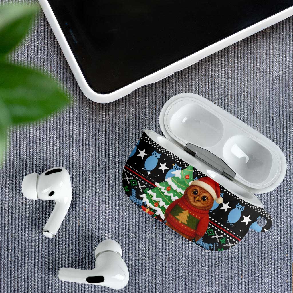 Micronesia Christmas AirPods Case with Santa Owl Christmas Tree Gifts and Snowflake - Wonder Print Shop