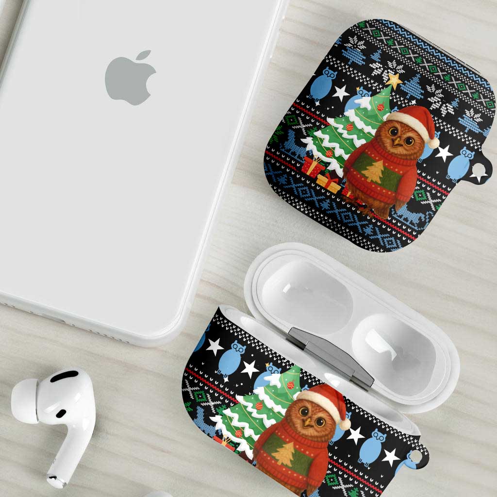 Micronesia Christmas AirPods Case with Santa Owl Christmas Tree Gifts and Snowflake - Wonder Print Shop