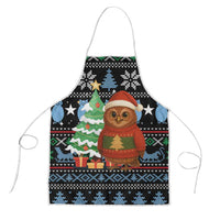 Micronesia Christmas Apron with Santa Owl Christmas Tree Gifts and Snowflake - Wonder Print Shop