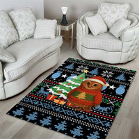 Micronesia Christmas Area Rug with Santa Owl Christmas Tree Gifts and Snowflake - Wonder Print Shop