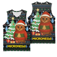 Micronesia Christmas Basketball Jersey with Santa Owl Christmas Tree Gifts and Snowflake - Wonder Print Shop