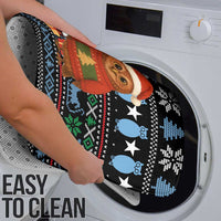 Micronesia Christmas Bathroom Set with Santa Owl Christmas Tree Gifts and Snowflake - Wonder Print Shop