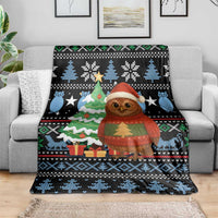 Micronesia Christmas Blanket with Santa Owl Christmas Tree Gifts and Snowflake - Wonder Print Shop