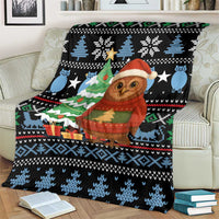 Micronesia Christmas Blanket with Santa Owl Christmas Tree Gifts and Snowflake - Wonder Print Shop