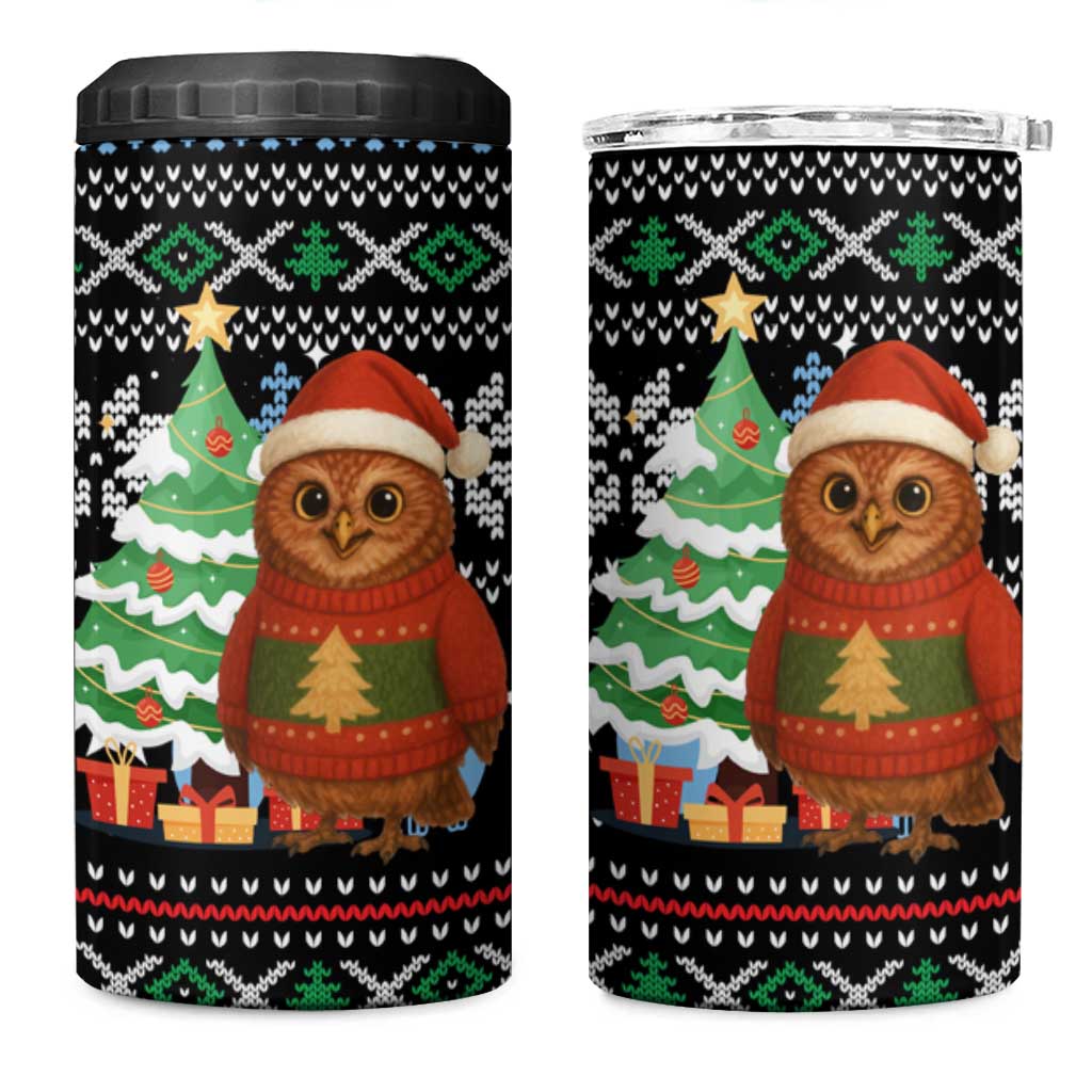 Micronesia Christmas 4 in 1 Can Cooler Tumbler with Santa Owl Christmas Tree Gifts and Snowflake - Wonder Print Shop