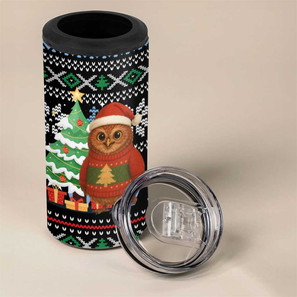 Micronesia Christmas 4 in 1 Can Cooler Tumbler with Santa Owl Christmas Tree Gifts and Snowflake - Wonder Print Shop